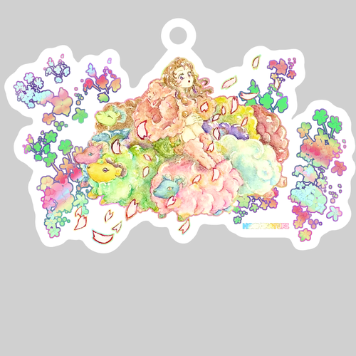 Sheep Sleep Sheep ダイカットアクリルキーホルダー(8×8cm)