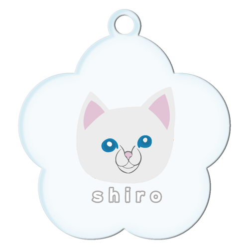 しろねこちゃん アクリルキーホルダー花形 (10cm)