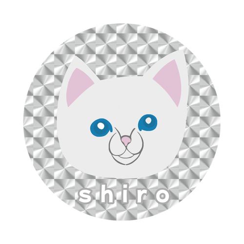 しろねこちゃん ホログラムオリジナル缶バッジ(白地無し）（56mm）