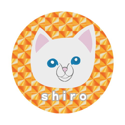しろねこちゃん ホログラムオリジナル缶バッジ(Φ75㎜)