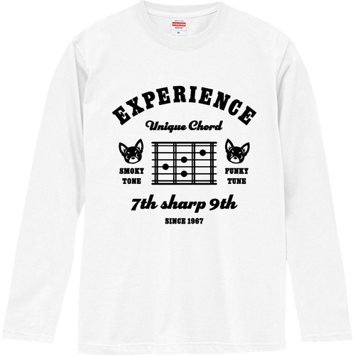 ギターコード 7TH SHARP 9TH チワワ BK ロングスリーブTシャツ