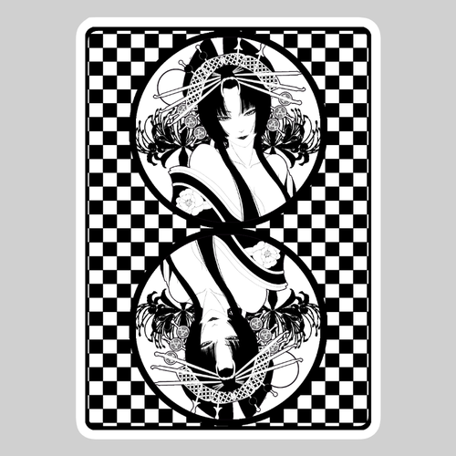 花魁トランプ ダイカットアクリルステッカー (10×10cm) ダイカットアクリルステッカー (10×10cm)