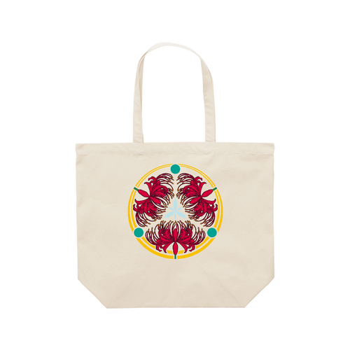 彼岸花の家紋 透 レギュラーキャンバス トートバッグ(L) レギュラーキャンバストートバッグ(L) (フルカラー転写プリント)