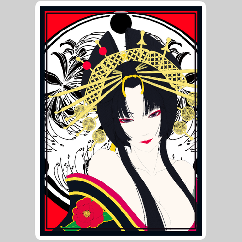 花魁 ダイカットアクリルステッカー (10×10cm) ダイカットアクリルステッカー (10×10cm)