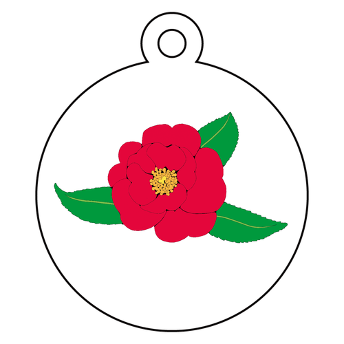 赤い椿 アクリルキーホルダー(両面印刷) 丸型 (4cm) アクリルキーホルダー(両面印刷)　丸型 (4cm)