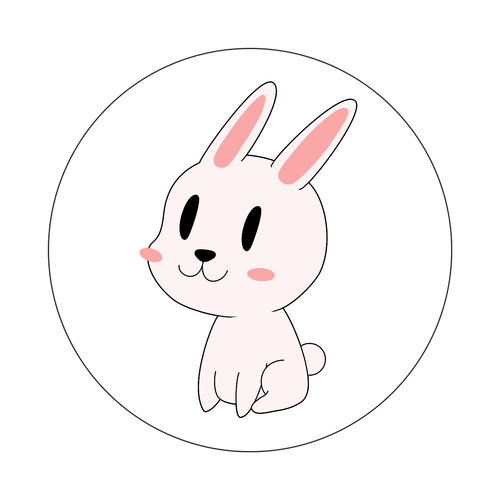 うさぎさん オリジナル缶バッジ白背景(56mm) オリジナル缶バッジ白背景（56mm）