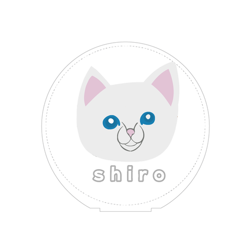 しろねこちゃん 150×150アクリルフィギュア(丸型) 台座印刷なし