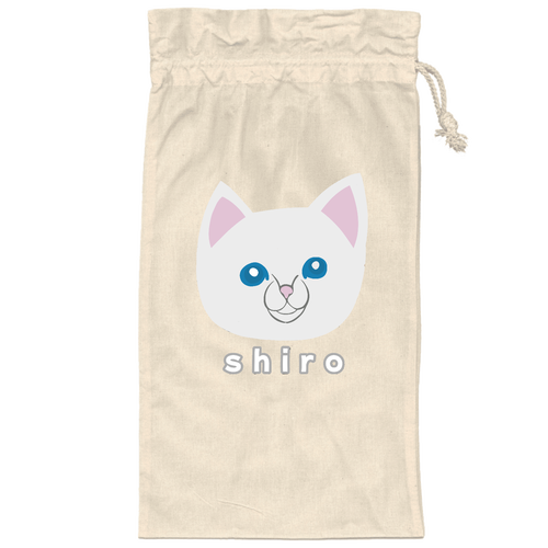 しろねこちゃん カチオン染めレギュラーブランケット（巾着付）