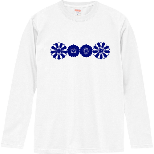 藍花 ロングスリーブTシャツ