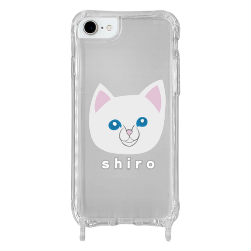 しろねこちゃん iPhone SE(第2世代･第3世代)/8/7/6s/6用リング型 ストラップホール付き　クリアケース