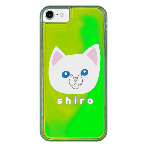 しろねこちゃん iPhone7 ネオンサンドケース