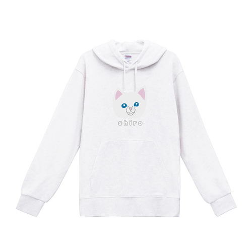 しろねこちゃん フードプリントプルパーカー