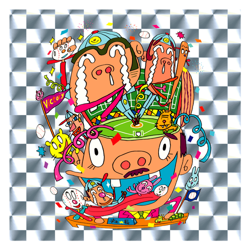 ブイ キラキラシール　シルバー（10枚組）