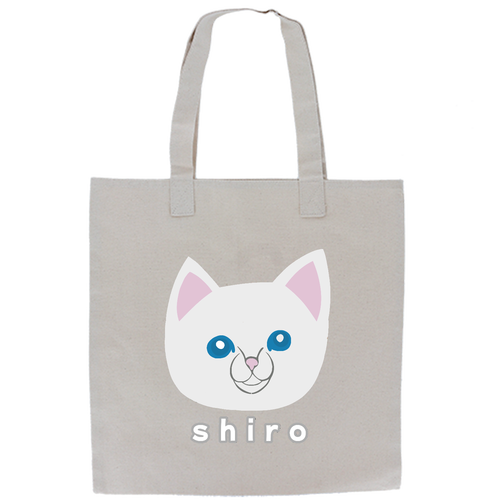 しろねこちゃん キャンバスアウトハンドルフラットトート
