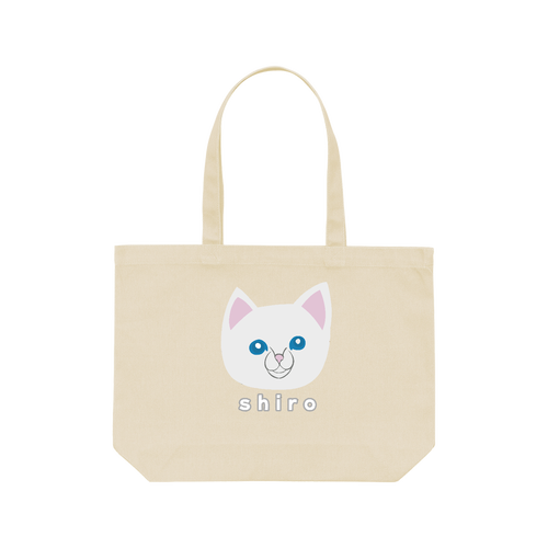 しろねこちゃん レギュラーキャンバストートバッグ(W)(フルカラー転写プリント)
