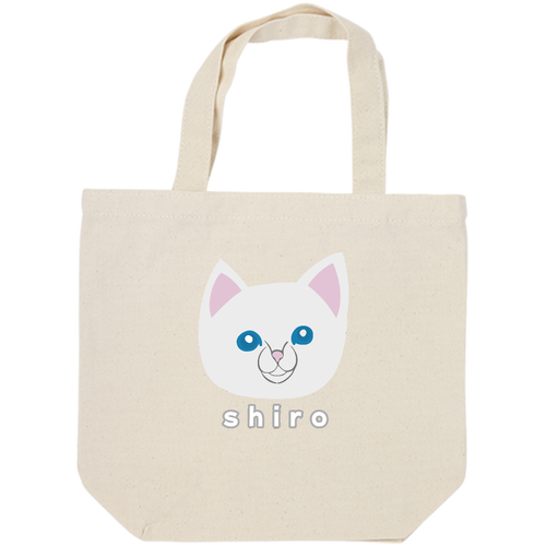 しろねこちゃん キャンバスデイリートート（SM)【白プリント有】