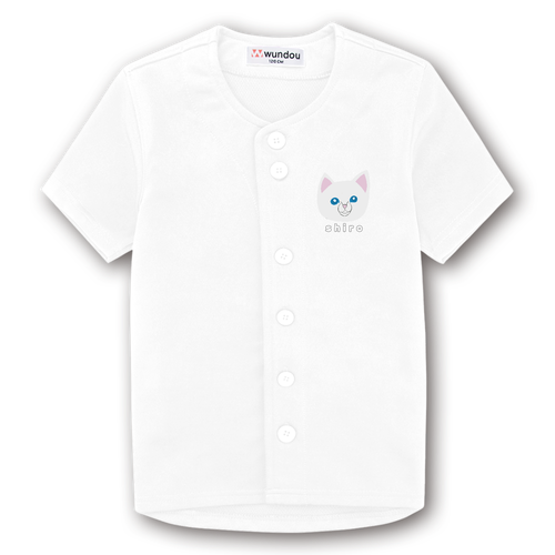 しろねこちゃん ベーシックベースボールシャツ