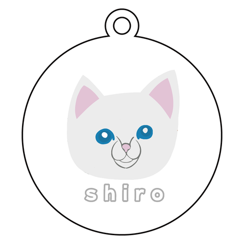 しろねこちゃん アクリルキーホルダー　丸型 (6cm)