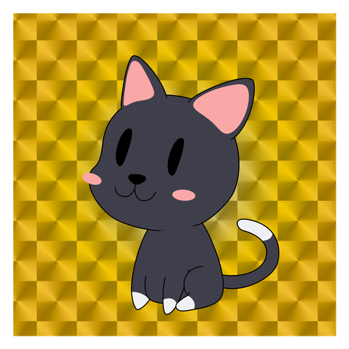 ねこさん キラキラシール ゴールド(10枚組) キラキラシール　ゴールド（10枚組）