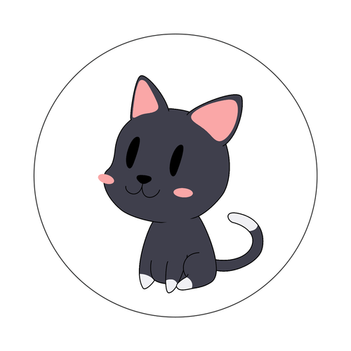 ねこさん オリジナル缶バッジ白背景(56mm) オリジナル缶バッジ白背景（56mm）