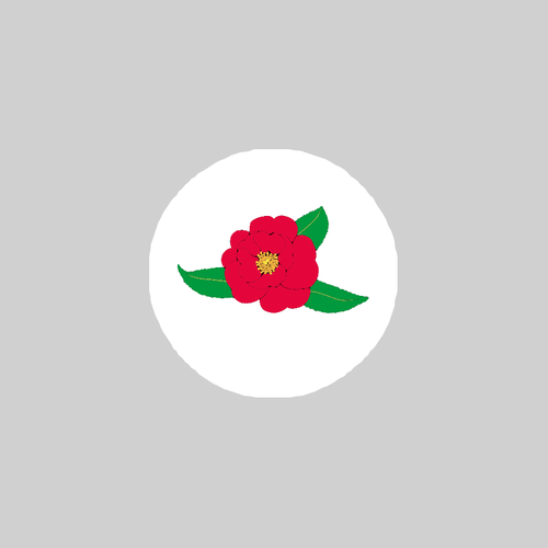 赤い椿 白 ダイカットアクリルヘアゴム 小 ダイカットアクリルヘアゴム