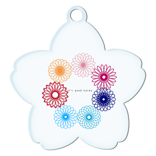 グッドカルマサークルフラワー アクリルキーホルダー桜形 (6cm)