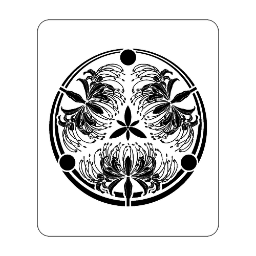 彼岸花の家紋 アクリルカード W72×H86 アクリルカード　W72×H86