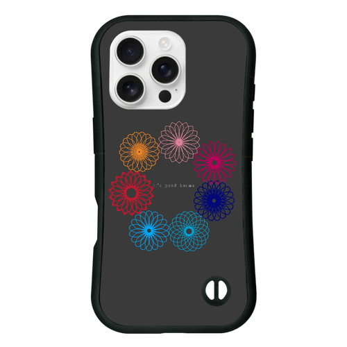 グッドカルマサークルフラワー iPhone16 Pro 耐衝撃吸収グリップケース