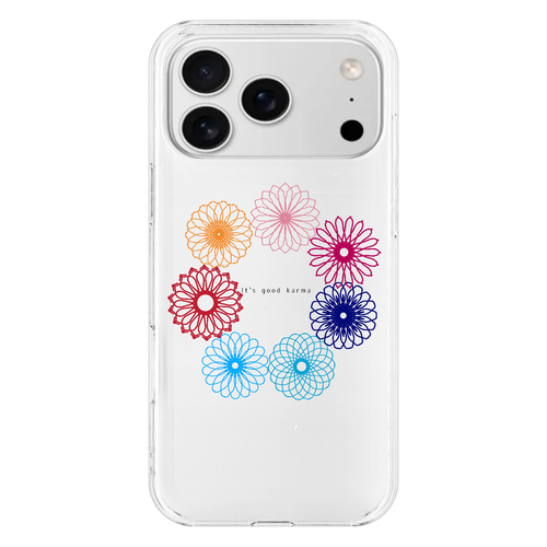 グッドカルマサークルフラワー iPhone17 ProMax (透明)(ハードケース)