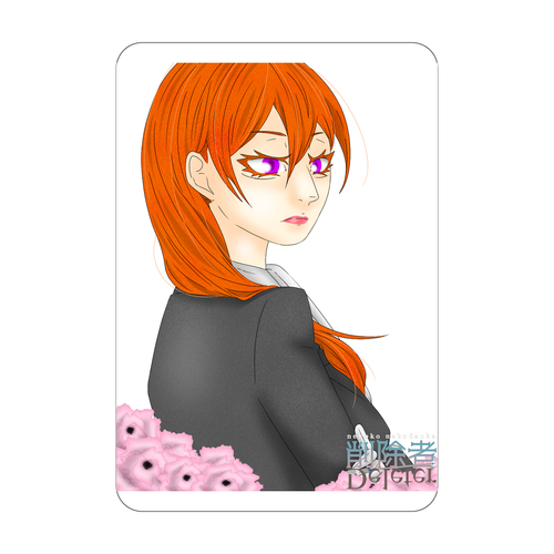 【削除者 - Deleter -】猫檀家猫子誕生祭2026（ピンクのトルコキキョウ）イラスト（アクリルカード　W59×H86） アクリルカード　W59×H86