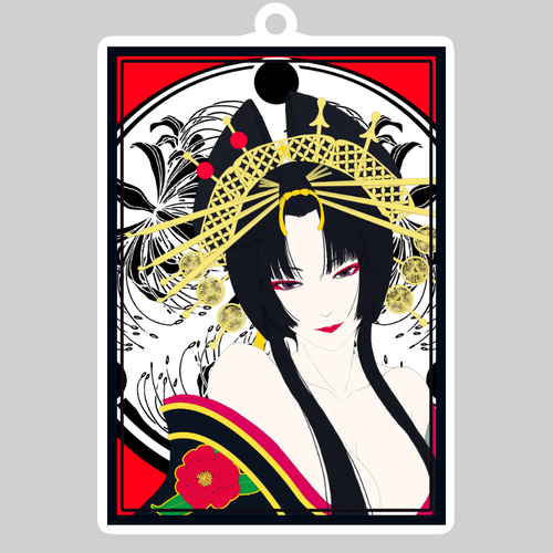 花魁 ダイカットアクリルキーホルダー(10×10cm) ダイカットアクリルキーホルダー(10×10cm)