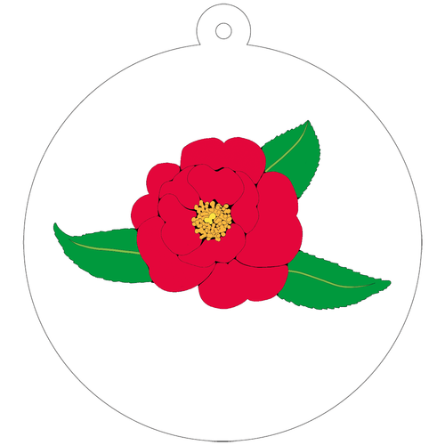 赤い椿 50×50mm アクリルキーホルダー(丸型) 50×50mm アクリルキーホルダー(丸型)