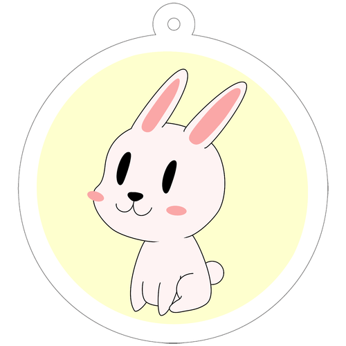 うさぎさん 50×50mm アクリルキーホルダー ナスカン(丸型) 50×50mm アクリルキーホルダー(丸型)