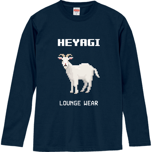 HEYAGI (部屋着) ピクセルアート ロングスリーブTシャツ