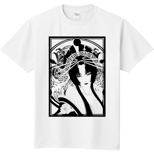 花魁 線画 定番Ｔシャツ 定番Ｔシャツ