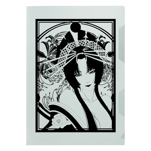 花魁 線画 A5クリアファイル A5クリアファイル