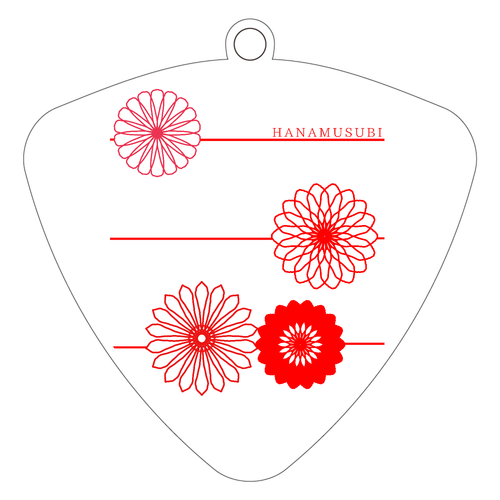 花結び ピック型アクリルキーホルダー(6cm)