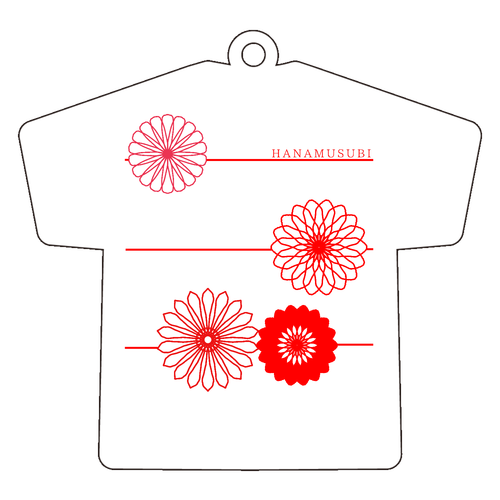 花結び アクリルキーホルダー Ｔシャツ型 (6cm)