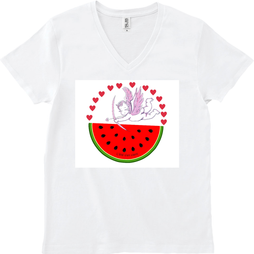 夏がきた・ユメールちゃん スリムフィット VネックTシャツ