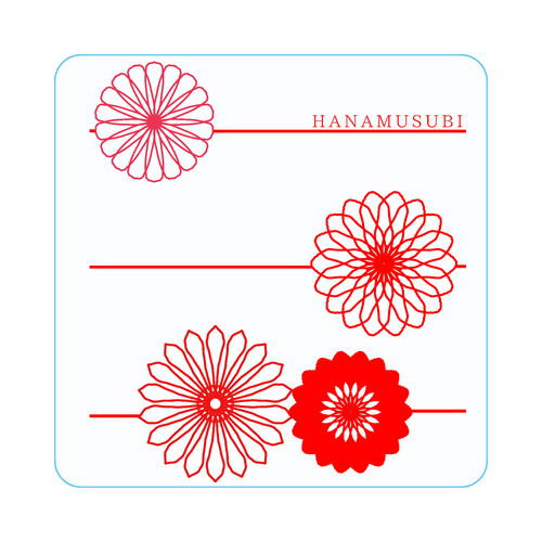 花結び アクリルバッジ四角(50x50mm)