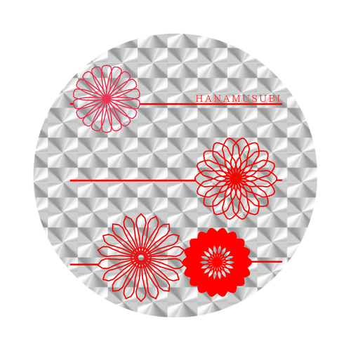 花結び ホログラムオリジナル缶バッジ(白地無し）（56mm）