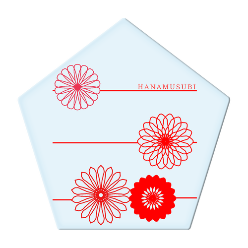 花結び アクリルコースター 五角形