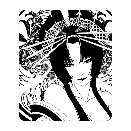 花魁 線画 アクリルカード W72×H86 アクリルカード　W72×H86