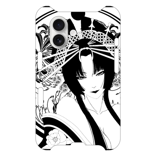 花魁 線画 iPhone16 側表面印刷 iPhoneケース iPhone16