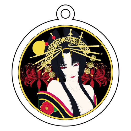 花魁 丸 アクリルキーホルダー 丸型 (6cm) アクリルキーホルダー　丸型 (6cm)