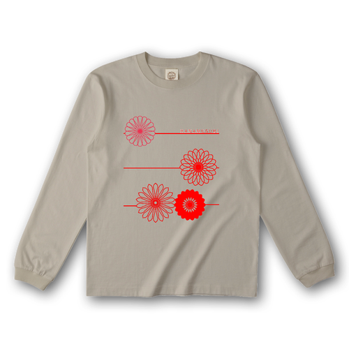 花結び オーガニックコットンロングスリーブTシャツ（リブ有り）
