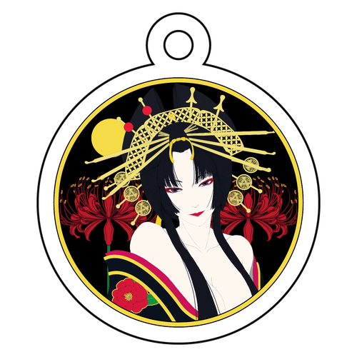 花魁 丸 アクリルキーホルダー(両面印刷) 丸型 (4cm) アクリルキーホルダー(両面印刷)　丸型 (4cm)