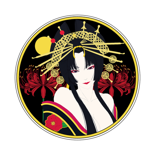 花魁 丸 オリジナル缶バッジ白背景（56mm） オリジナル缶バッジ白背景（56mm）
