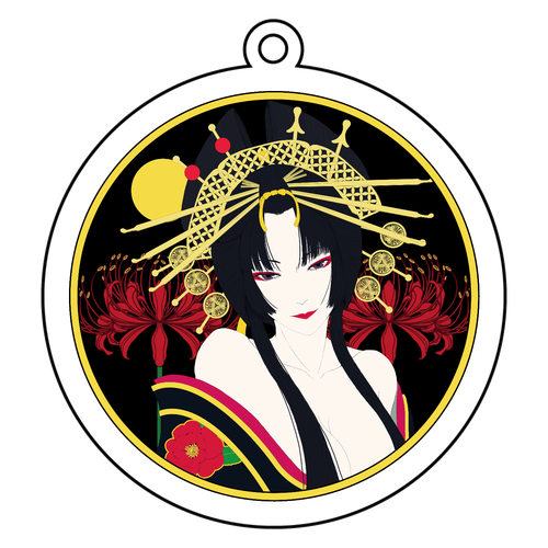 花魁 丸 アクリルキーホルダー 丸型 (10cm) アクリルキーホルダー　丸型 (10cm)