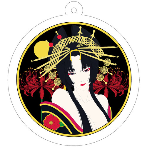 花魁 丸 50×50mm アクリルキーホルダー ナスカン(丸型) 50×50mm アクリルキーホルダー(丸型)